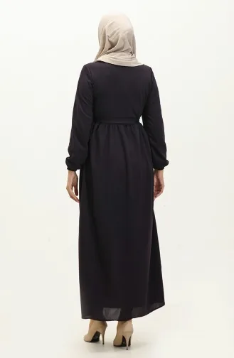 Robe A Ceinture 7979-10 Pourpre Aubergine 7979-10