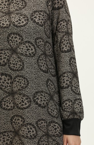 Robe Voile A Motifs 0129E-03 Noir Gris 0129E-03