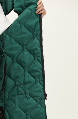 Kapüşonlu Kapitone Yelek 1322-05 Zümrüt Yeşili