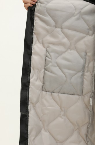 Yazı Desenli Kapitone Yelek 14524-01 Gri