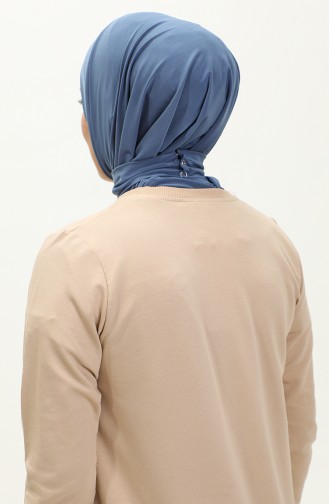 Praktische Sjaal Met Drukknopen 1256-04 Denimblauw 1256-04