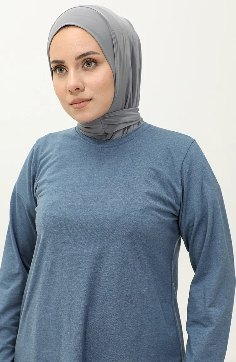 Practical Scarf With Snap Fasteners 1256-08 Silver Gray 1256-08
