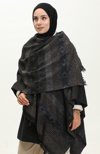 Poncho Met Streeppatroon 2052-04 Bruin 2052-04