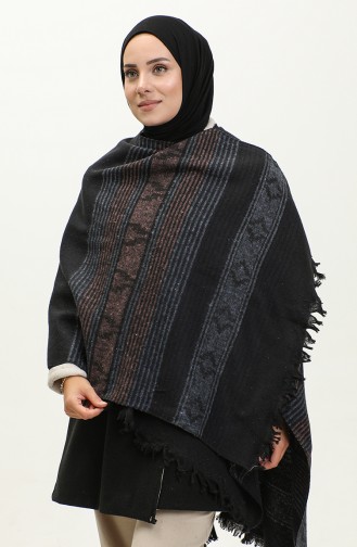 Poncho à Motifs Rayure 2052-05 Bleu Marine 2052-05