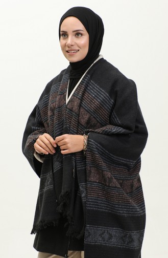 Poncho à Motifs Rayure 2052-05 Bleu Marine 2052-05