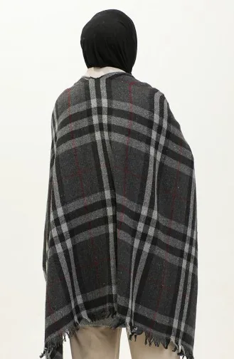 سترة بنقش مربع 2053-01 رمادي غامق 2053-01