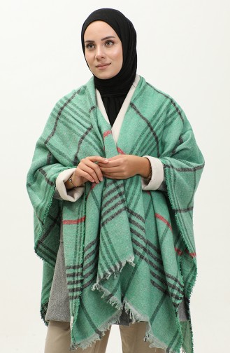 Stripe Patterned Poncho 2054-05 Green 2054-05