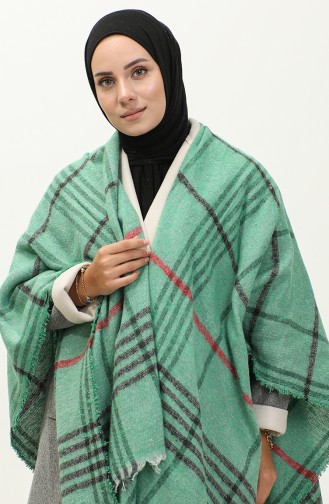 Stripe Patterned Poncho 2054-05 Green 2054-05