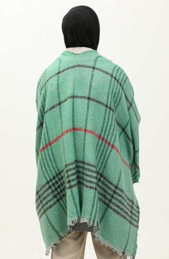 Stripe Patterned Poncho 2054-05 Green 2054-05