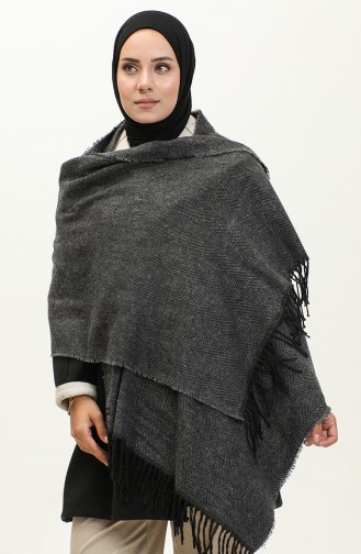 Plain Acrylic Shoulder Shawl 2063-01 Anthracite 2063-01