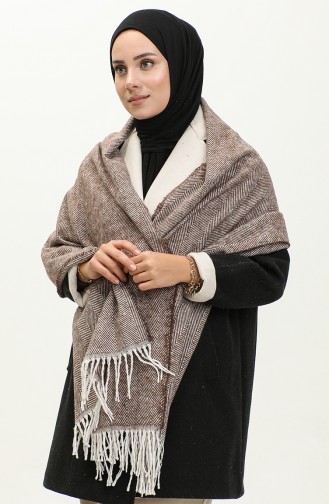 Plain Acrylic Shoulder Shawl 2063-04 Brown 2063-04