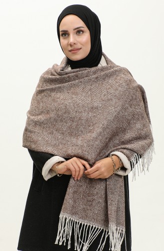 Plain Acrylic Shoulder Shawl 2063-04 Brown 2063-04