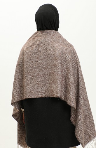 Plain Acrylic Shoulder Shawl 2063-04 Brown 2063-04