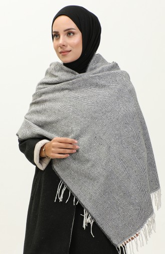 Plain Acrylic Shoulder Shawl 2063-08 Gray 2063-08