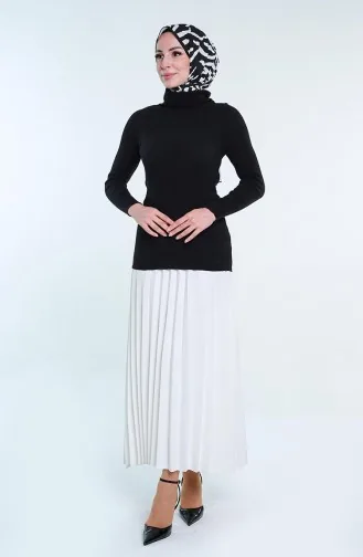 Triko Boğazlı Kazak 5225-01 Siyah