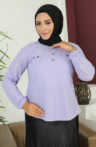 Große Bluse Mit Taschendetail 2101-06 Flieder 2101-06