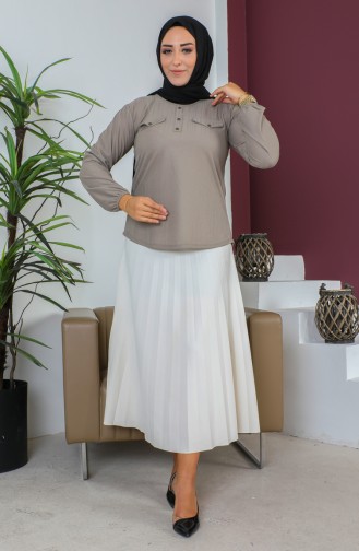 Große Bluse Mit Taschendetail 2101-10 Dunkelgrau 2101-10