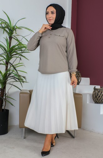 Große Bluse Mit Taschendetail 2101-10 Dunkelgrau 2101-10