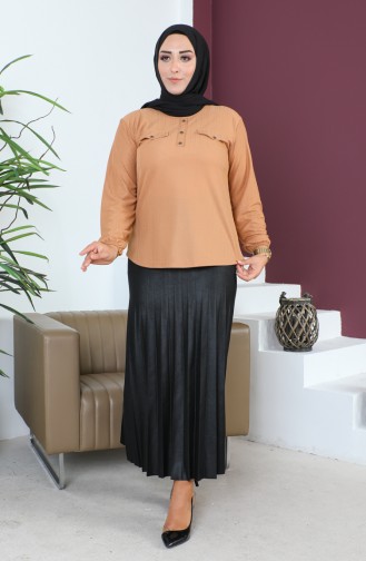 Große Bluse Mit Taschendetail 2101-11 Milchkaffee 2101-11