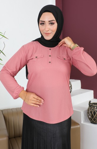 Große Bluse Mit Taschendetail 2101-12 Dusty Rose 2101-12
