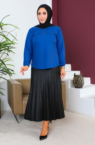 Große Bluse Mit Taschendetail 2101-14 Indigo 2101-14