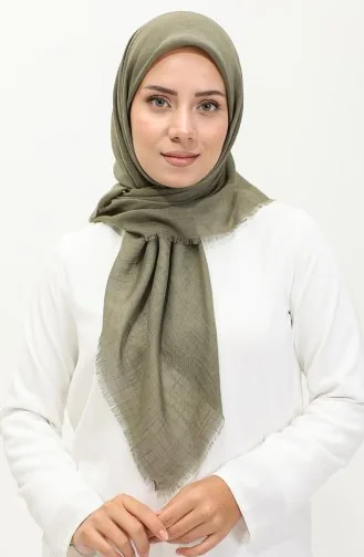 وشاح مُلهب بتصميم سادة 90155-25 لون كاكي داكن 90155-25