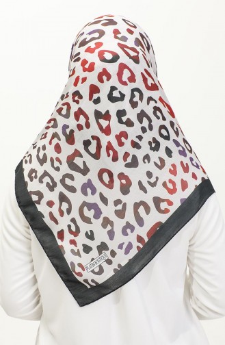 Leopard Pattern Scarf 2057-03 Black Brick Red 2057-03