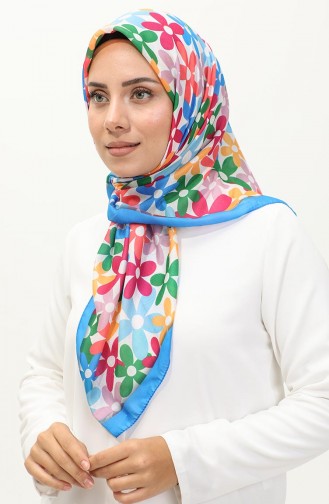 Daisy Patterned Scarf 2058-01 Saxe 2058-01