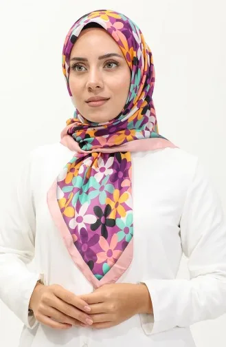 Echarpe A Motifs Marguerite 2058-04 Saumon 2058-04
