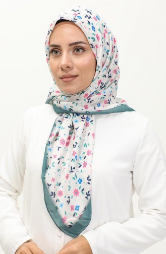 Çiçek Desenli Eşarp 2059-01 Çağla Yeşili