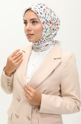 Çiçek Desenli Eşarp 2059-05 Bej