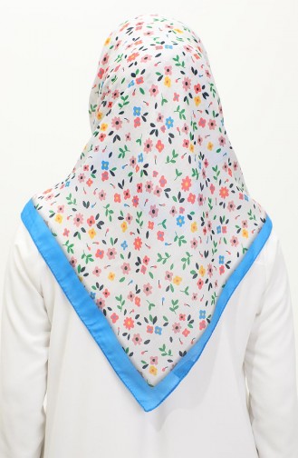 Flower Patterned Scarf 2059-11 Saxe 2059-11