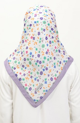 Çiçek Desenli Eşarp 2059-12 Lila
