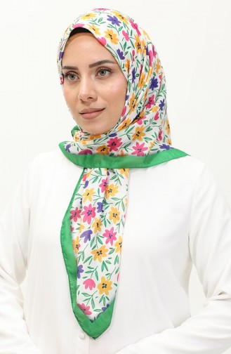 Flower Patterned Scarf 2061-01 Grass Green 2061-01
