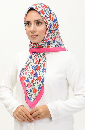 Floral Patterned Scarf 2061-02 Fuchsia 2061-02