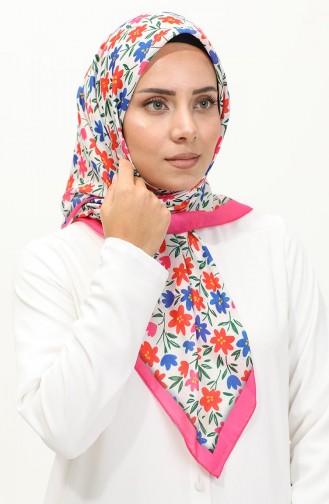 Floral Patterned Scarf 2061-02 Fuchsia 2061-02