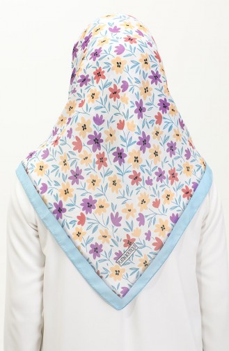 Floral Patterned Scarf 2061-03 Light Gray 2061-03