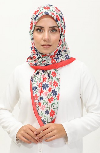Floral Patterned Scarf 2061-05 Coral 2061-05