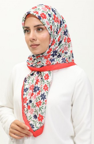 Floral Patterned Scarf 2061-05 Coral 2061-05