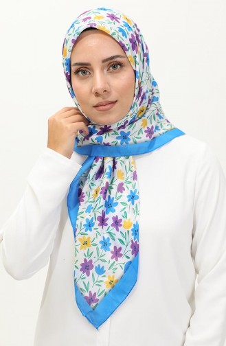 Floral Patterned Scarf 2061-07 Dark Blue 2061-07