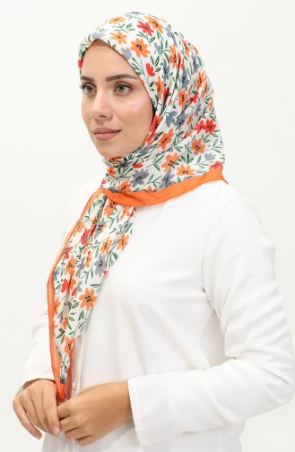 Sjaal Met Bloemenpatroon 2061-08 Oranje 2061-08