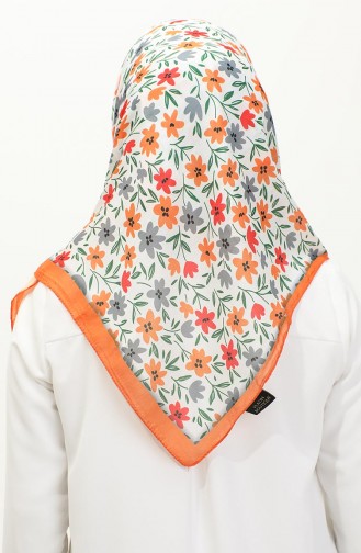 Sjaal Met Bloemenpatroon 2061-08 Oranje 2061-08