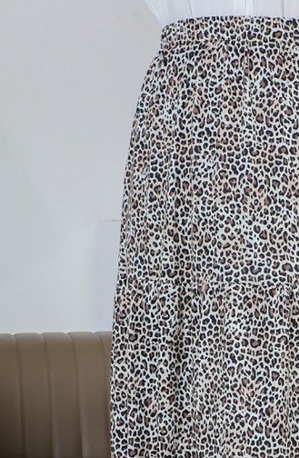 Ruffle Detailed Hijab Skirt 1502-01 Brown 1502-01