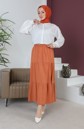 Gelaagde Rok Met Elastische Taille 8653-01 Geelbruin 8653-01