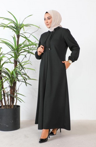 Groot Formaat Abaya Met Verborgen Ritssluiting 5056-03 Kaki 5056-03