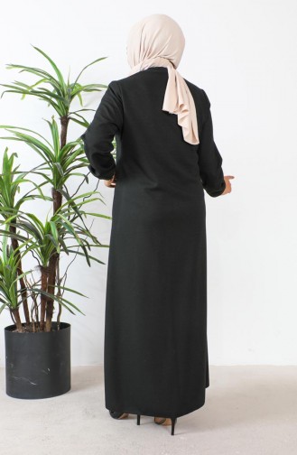 Große Abaya Mit Verstecktem Reißverschluss 5056-03 Khaki 5056-03