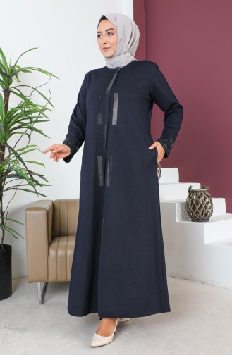 Große Stoned Abaya 5057-02 Marineblau 5057-02