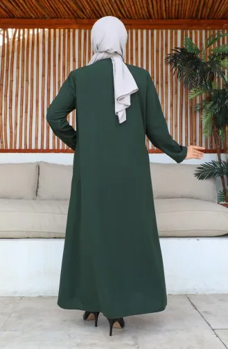 عباية بمقاسات كبيرة مطبوعة بحجر، رقم الموديل 6007-05، لون كاكي 6007-05