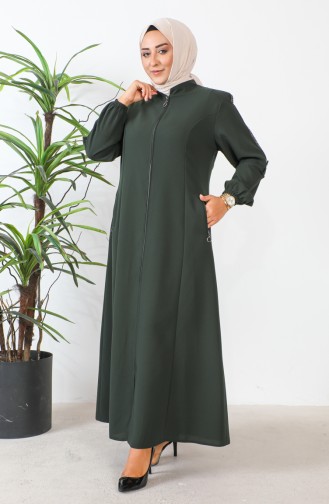 Groot Formaat Honingraatstof Abaya 6119-05 Kaki 6119-05