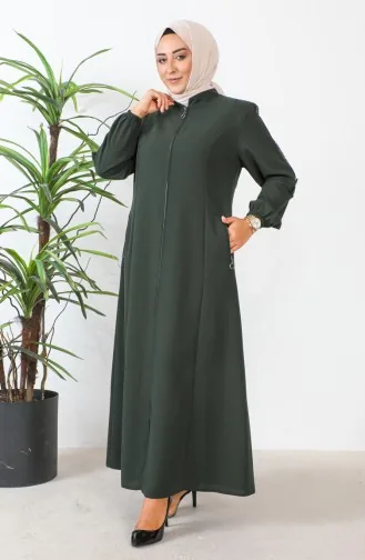 Abaya Tissu Nid D`Abeille Grande Taille 6119-05 Khaki 6119-05